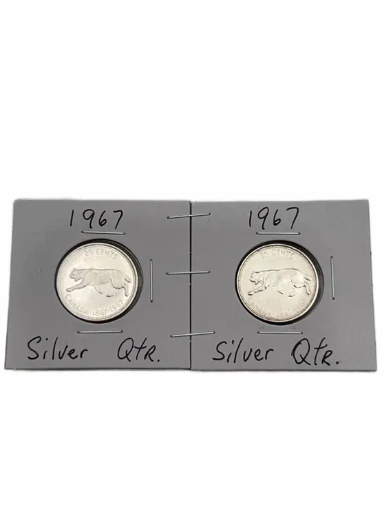 Canada 1967 Silver Quarters