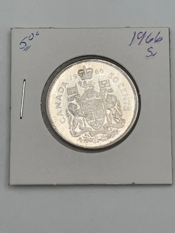 1966 Canada 50 Cents Silver Coin