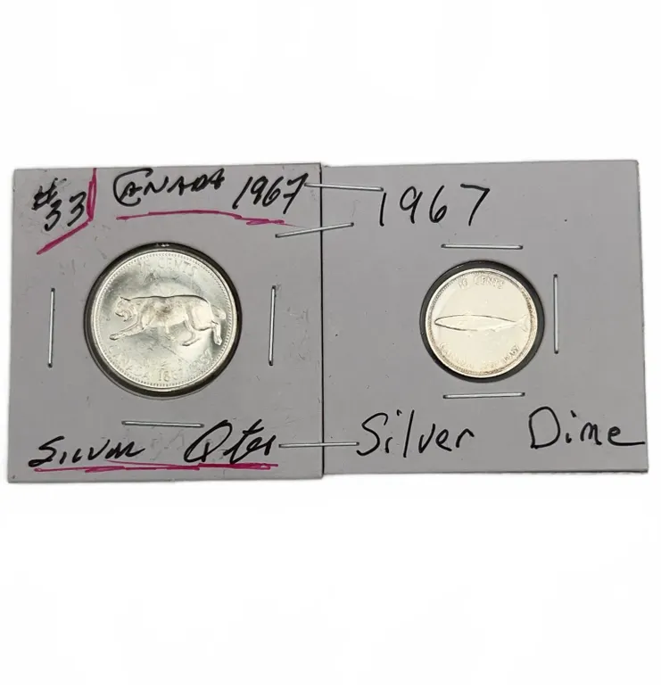1967 Canada Silver Quarter and Dime