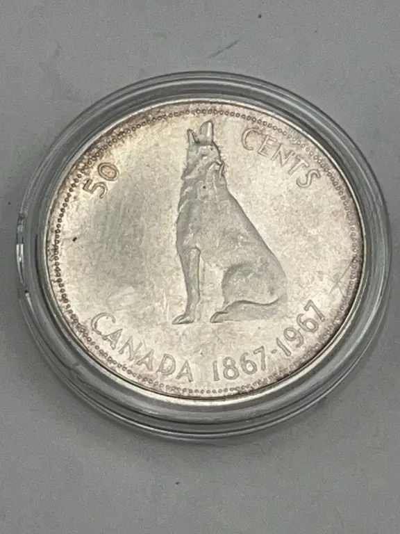 Canada 1967 50 Cents Wolf Commemorative Coin