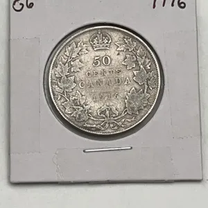 1916 Canada 50 Cents Silver Coin