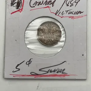 1889 Canada Silver 5 Cents Coin