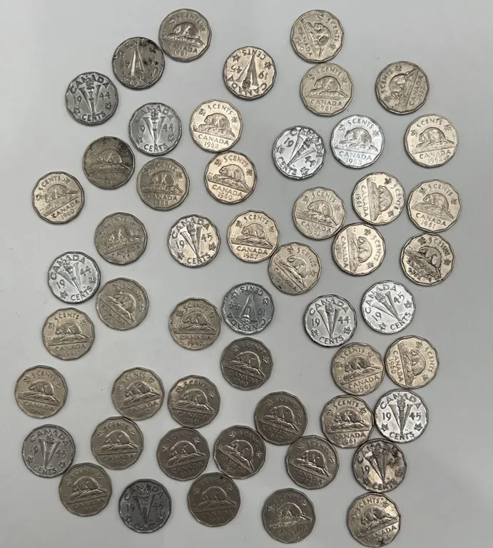 Canadian Silver Nickels 1963-1967- APPROX 50 pcs