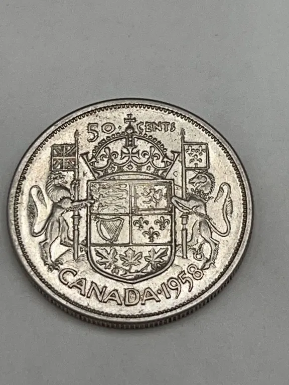 1958 Canada 50 Cents Silver Coin