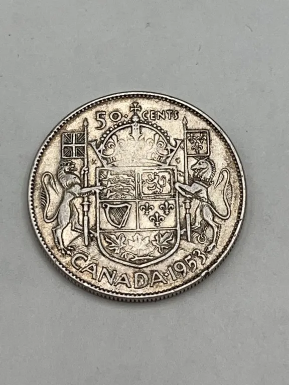 1953 Canada 50 Cents Silver Coin Elizabeth II