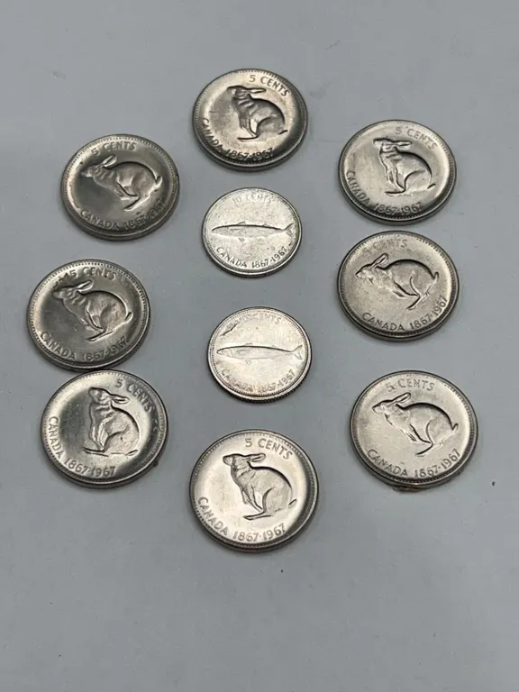 Canada 1867-1967 Nickel 5 Cents Coins Set