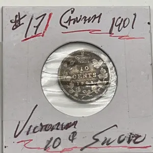 1901 Canadian 10 Cents Silver Coin