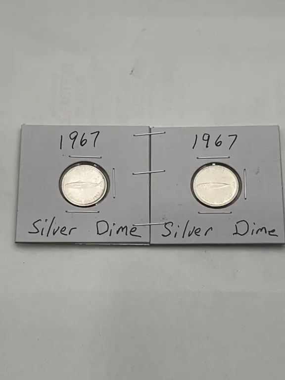 1967 Canada Silver Dimes lot of 2