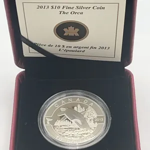 2013 $10 Fine .999 Silver Orca Coin, Canada