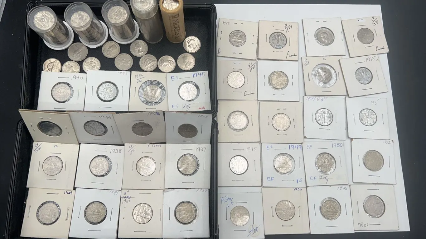 Lot of Canadian Nickels and 5 Cent Coins
