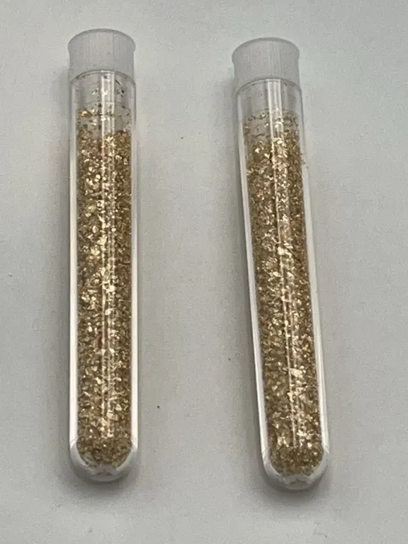 Lot of 2 Large vials Golden flake material