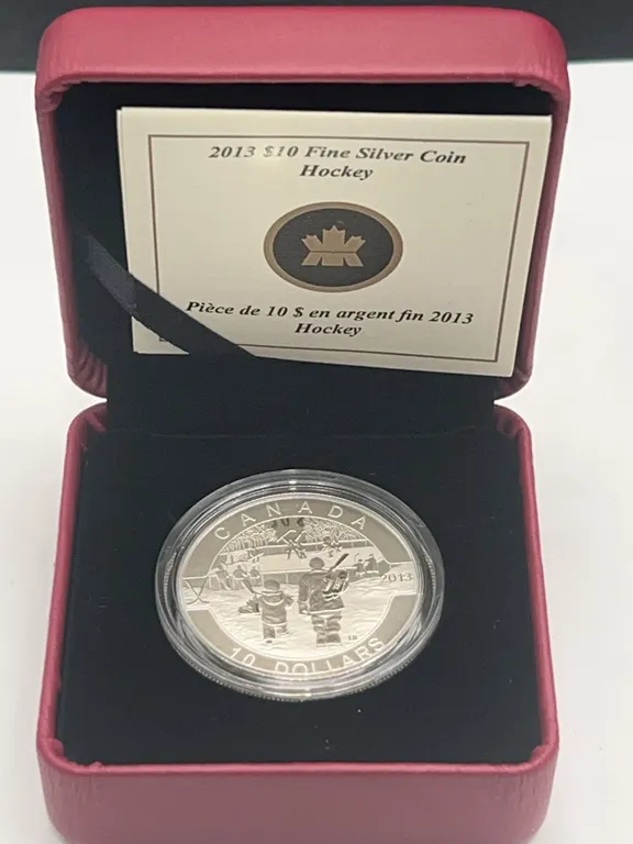 2013 $10 Fine .999 Silver Coin Hockey