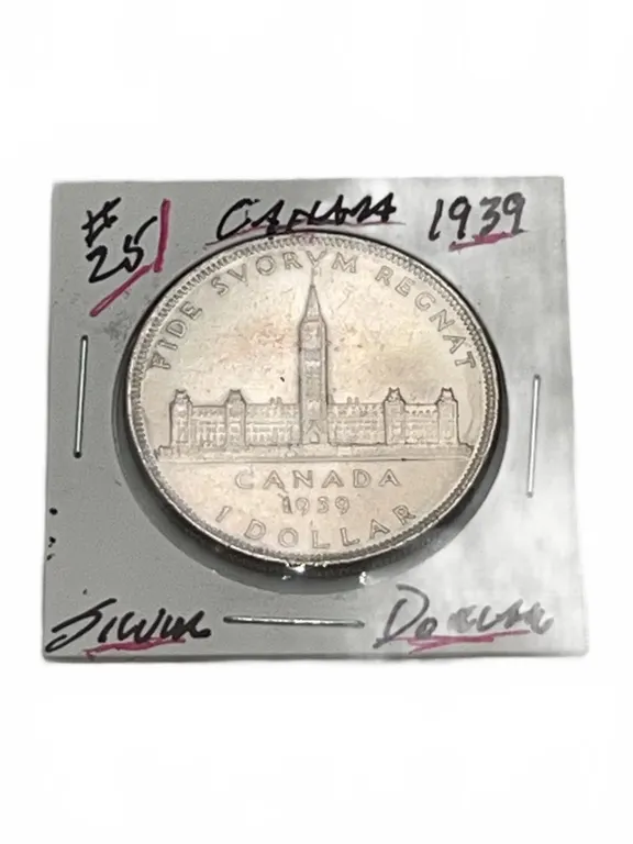 1939 Canada Silver Dollar Coin