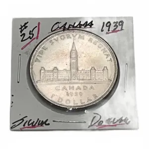1939 Canada Silver Dollar Coin