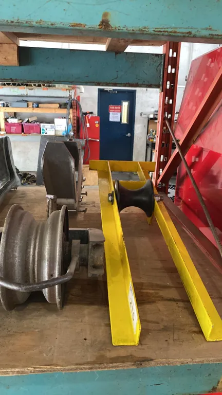 GROUP OF 3 INDUSTRIAL PULLEY ASSEMBLIES