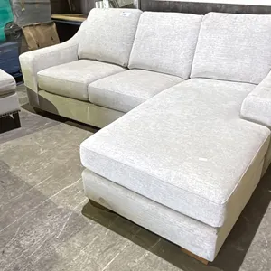 GREY 2 PIECE FABRIC SECTIONAL SOFA WITH CHAISE