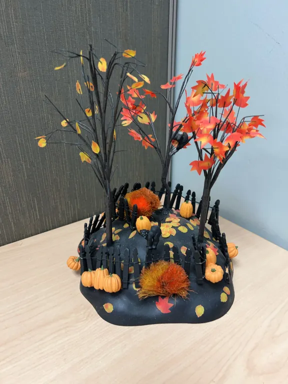 Department 56 Halloween Decorated Tabletop Scene with Trees