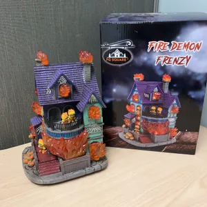 FGSquare Fire Demon Frenzy Polyresin Animated LED House
