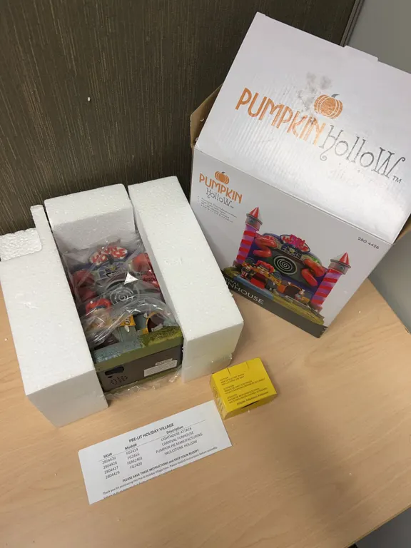 Pumpkin Hollow LED Carnival Funhouse Animated Village Piece