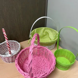 Woven and Wooden Easter Baskets, Set of Four