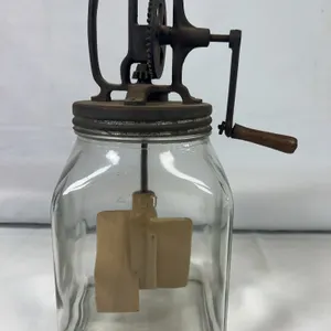 Antique 4 Qt. Glass Butter Churn