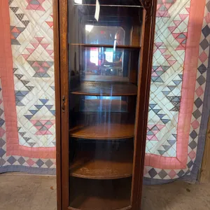 Curved Front Oak Bookcase