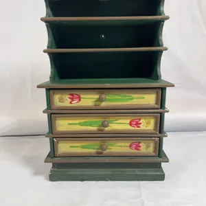 Folk Art Style Hand Painted Child's Hutch