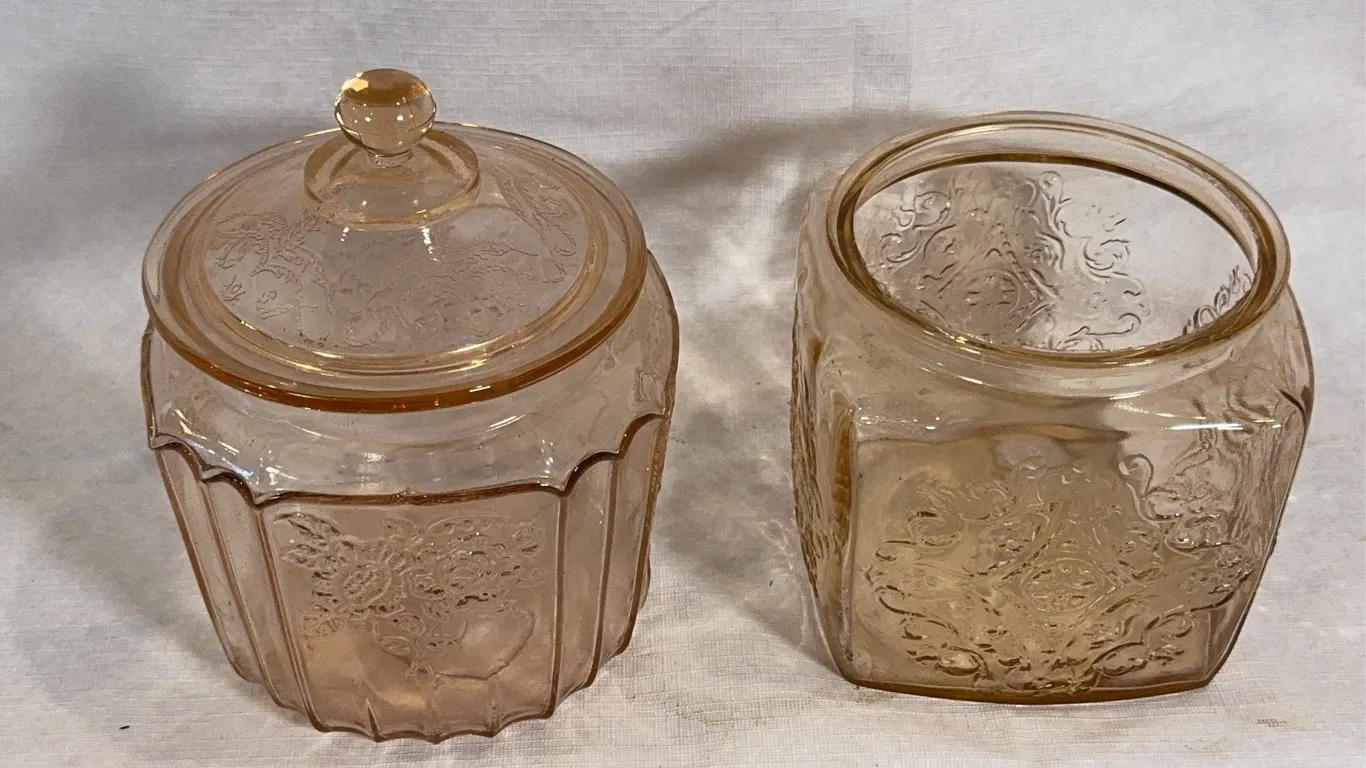 Pink Depression Biscuit Jars