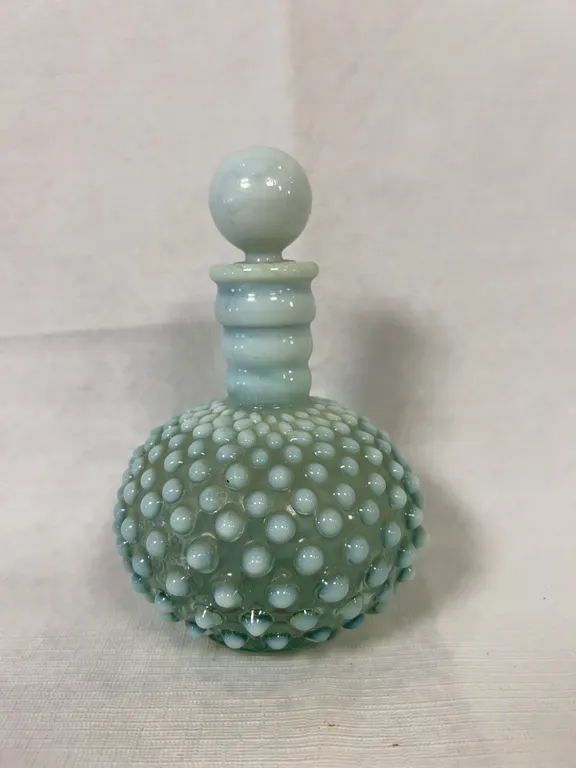 Fenton Aqua Opalescent Hobnail Perfume