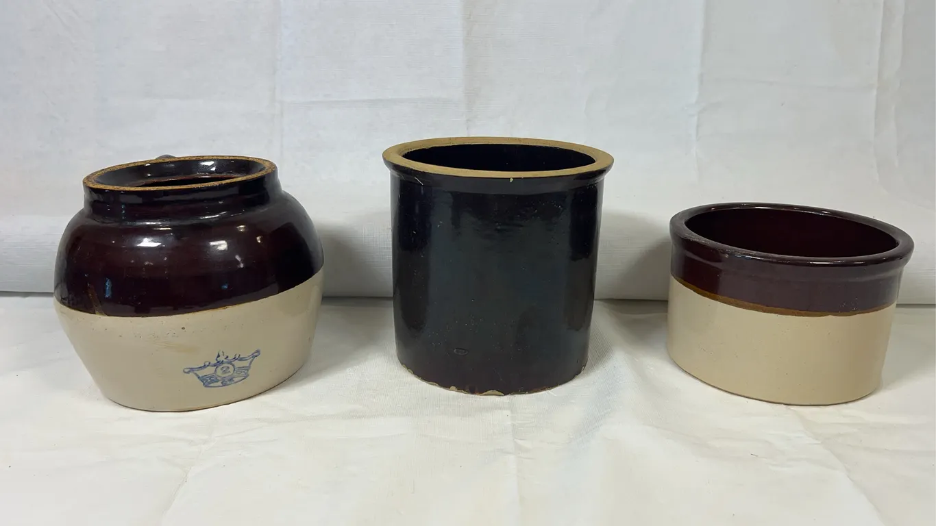 Stoneware Crocks & Bean Pot