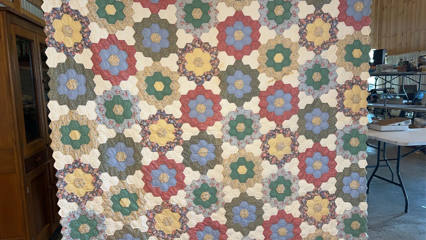 Flower Garden Quilted Bedspread