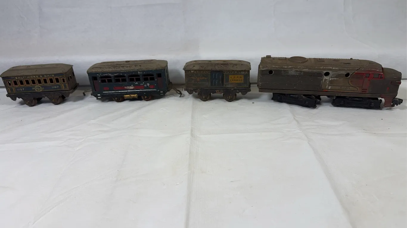Antique Metal Train Cars