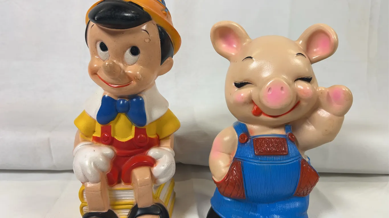 VTG Pinocchio and Smiling Pig Banks