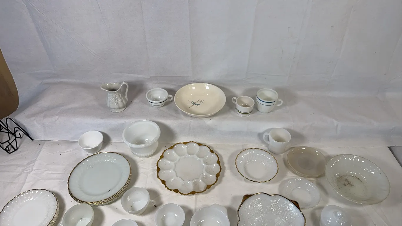 Gilded Serving Ware, Fire King & More