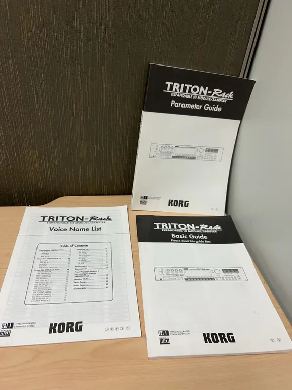 Korg Triton-Rack Module Manuals Set: Basic, Parameter, Voice List