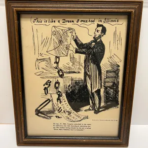 Framed Print of 1865 Lincoln 13th Amendment Cartoon
