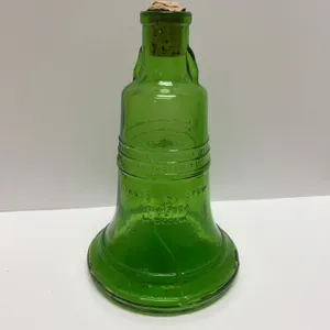 Green Glass Liberty Bell Shaped Bottle by Wheaton NJ