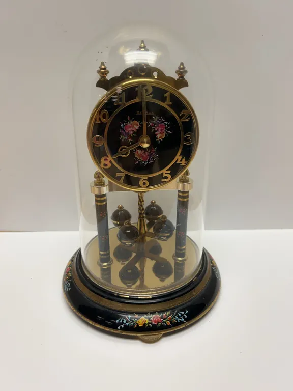 Bulova Germany Anniversary Dome Clock with Floral Accents