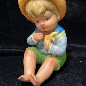 Lipper & Mann Japan Porcelain Figurine Boy with Banana