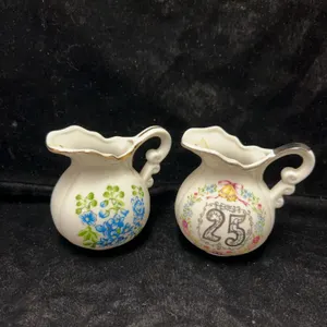 Enesco Porcelain Mini Pitchers Floral and Anniversary