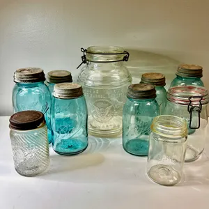 Vintage Ball Mason & Perfect Mason Jars in Blue Plus
