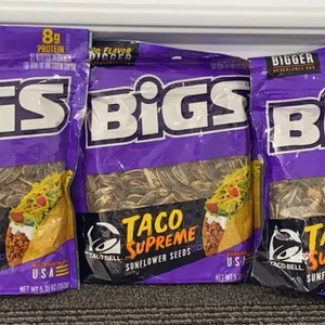 *NEW* BIGS Taco Bell Taco Supreme Sunflower Seeds, 3 Bags, 5.35 OZ Each - Best By: 9/2027