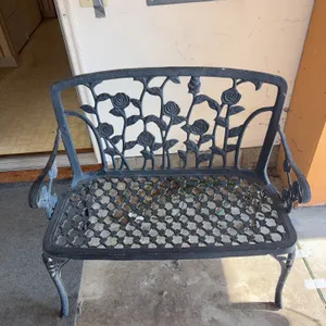 Cast Iron Rose Bench