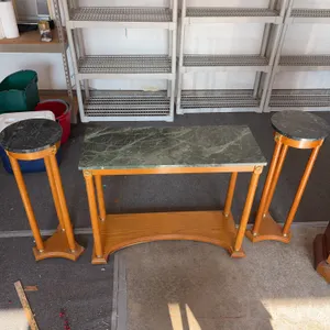 Marble-Top Console And Tables