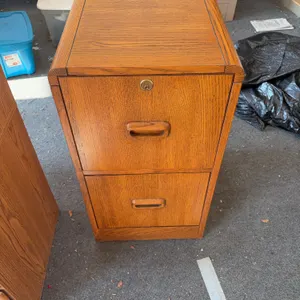 Oak Two-Drawer Filing Cabinet