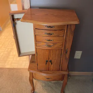 Oak Jewelry Armoire Cabinet