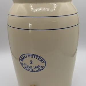 Vintage Miali Pottery Crock 2 Gallon Dispenser El Monte California