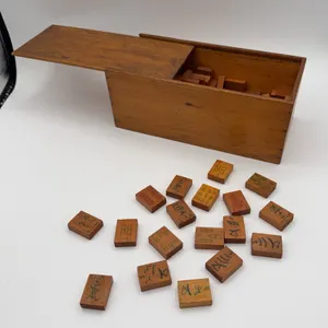 Wooden Mahjong Set w/ Wooden Storage Box