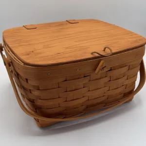 Longaberger Double Pie Basket w/ Lid & Divider