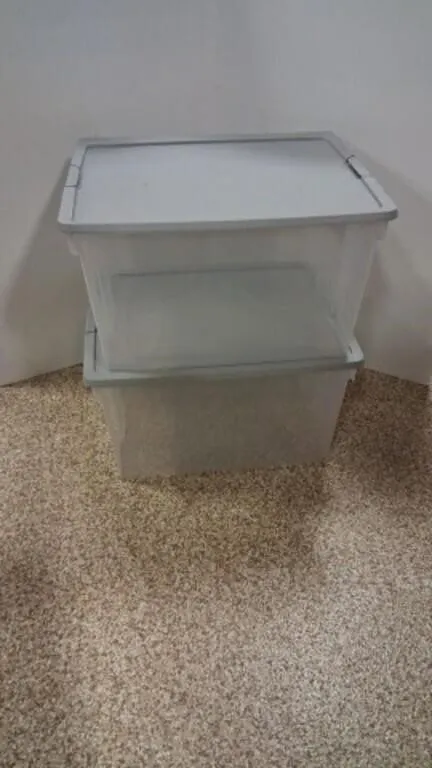 (2) 80 Quart Storage Tubs with Lids